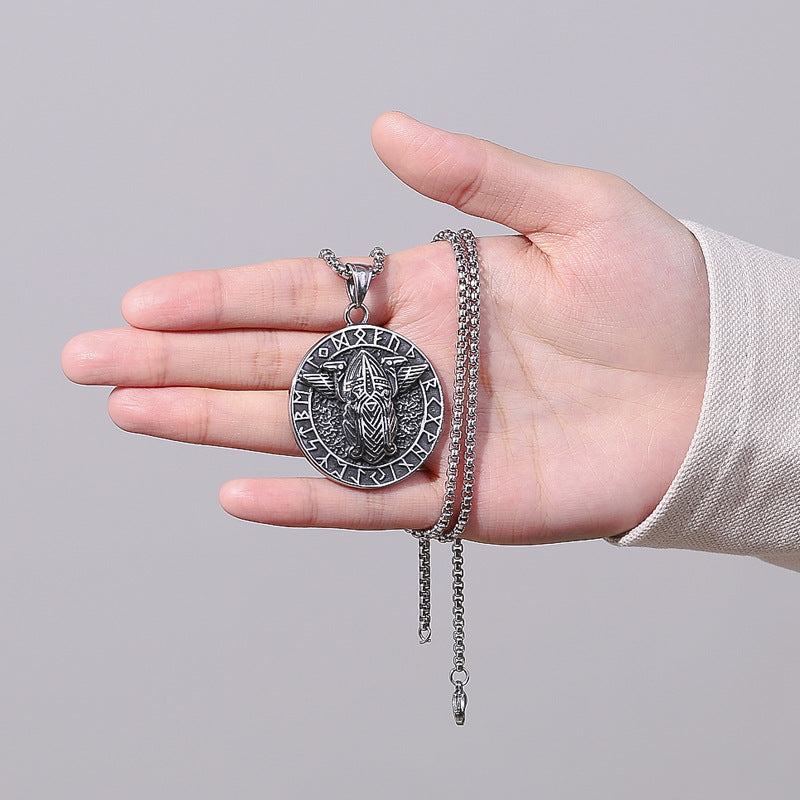 Steel Necklace – Vintage Viking Rune Pendant For Men By Planderful Everyday Genie