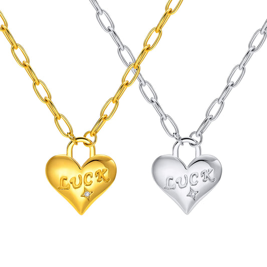 Jewelry Peach Heart Stainless Steel Love Necklace Gold Female