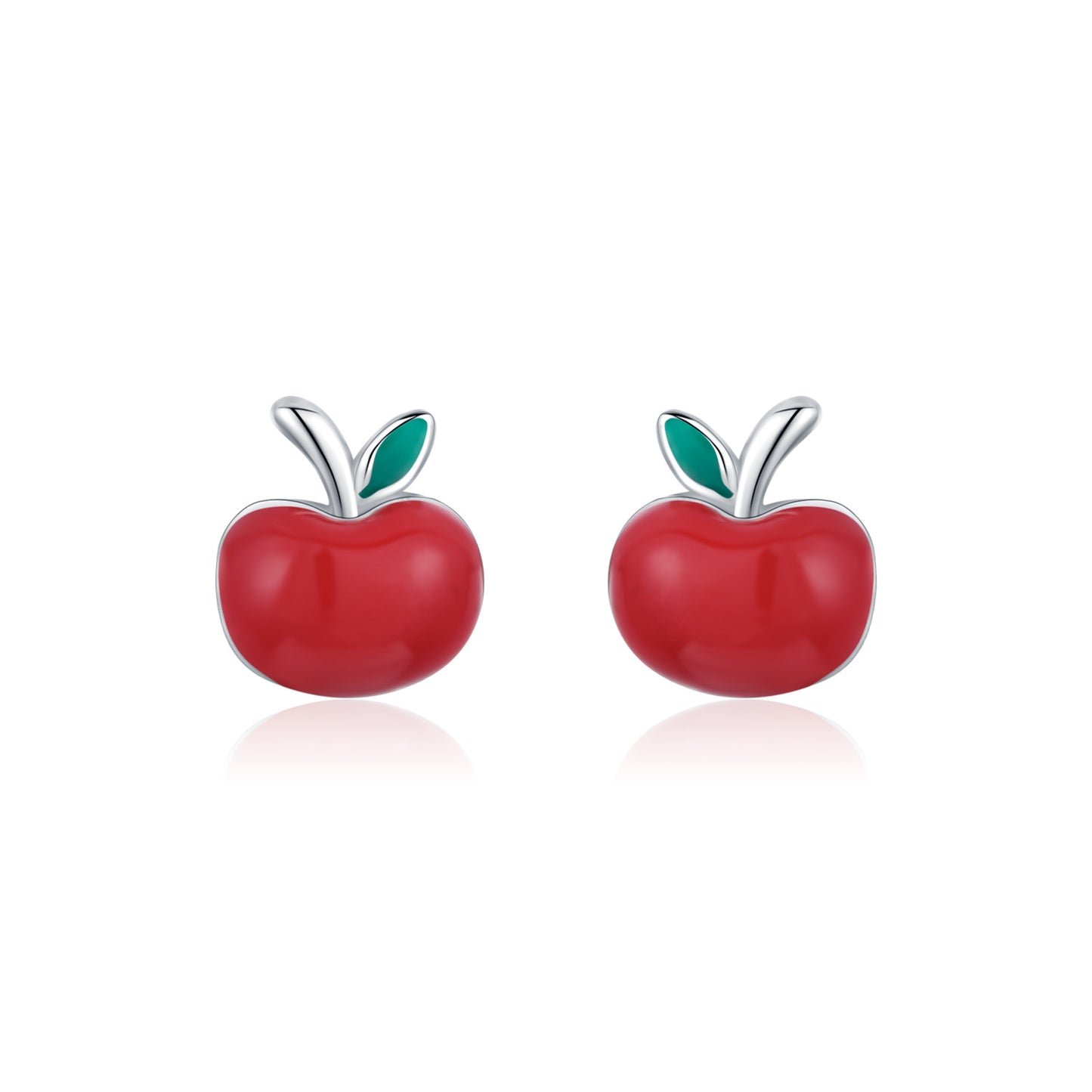 Planderful Everyday Genie Red Apple Stud Earrings – Charming Childlike Design