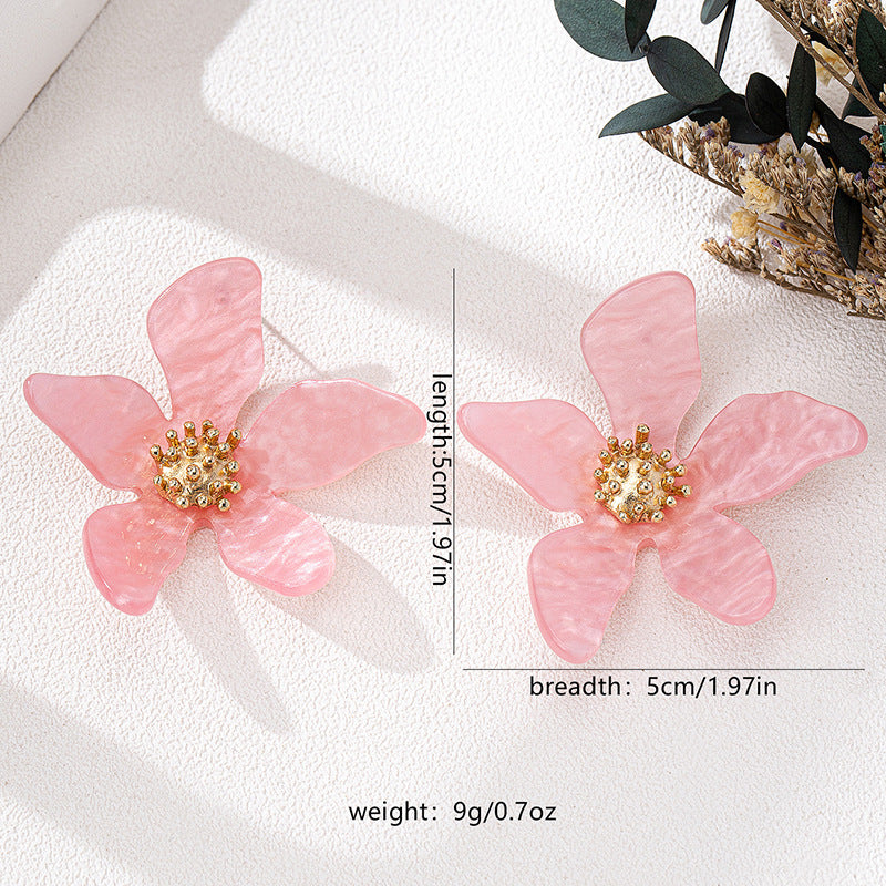 Planderful Vienna Verve Earrings – Fashionable Candy Color Acrylic Flowers
