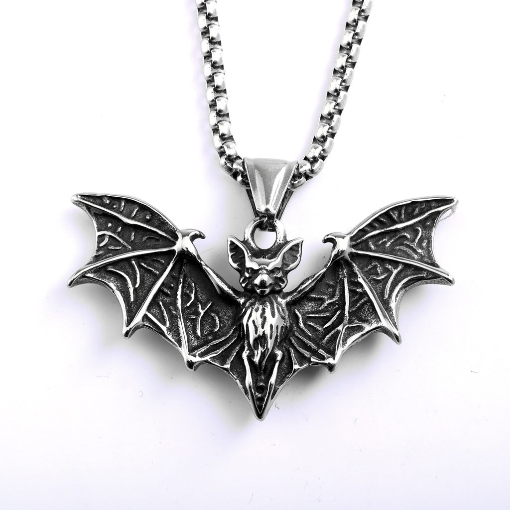 Punk Bat Stainless Steel Men's Pendant Necklace