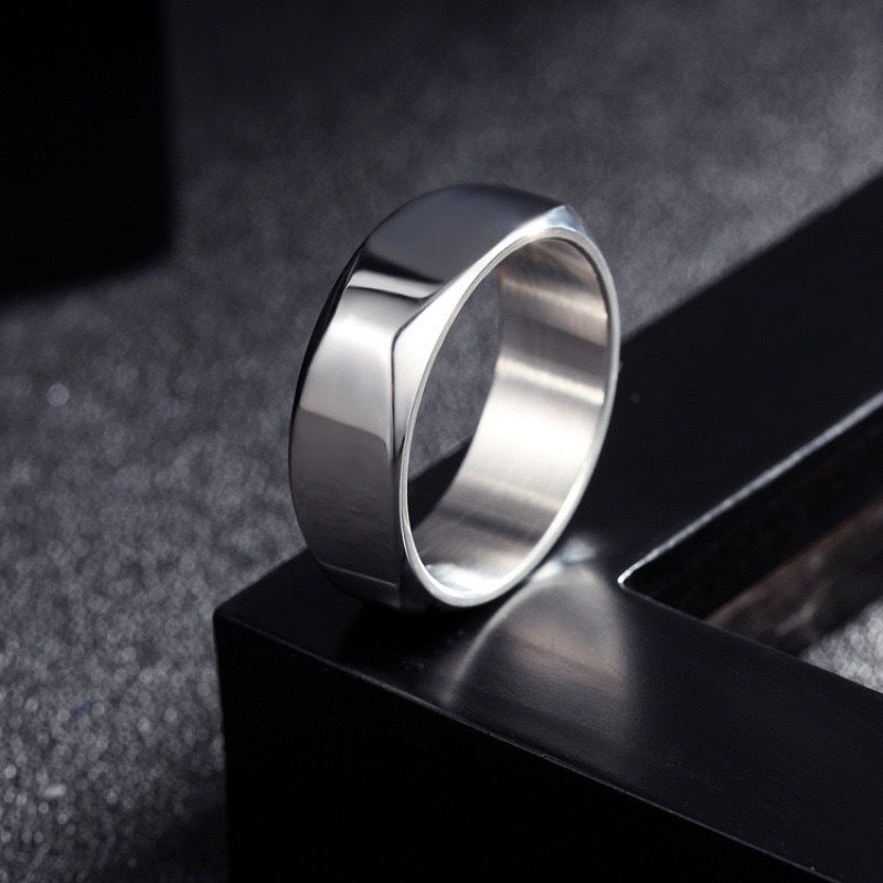 Planderful Everyday Genie Men Titanium Steel Ring 8mm Wide Durable Minimalist Jewelry For Modern Men