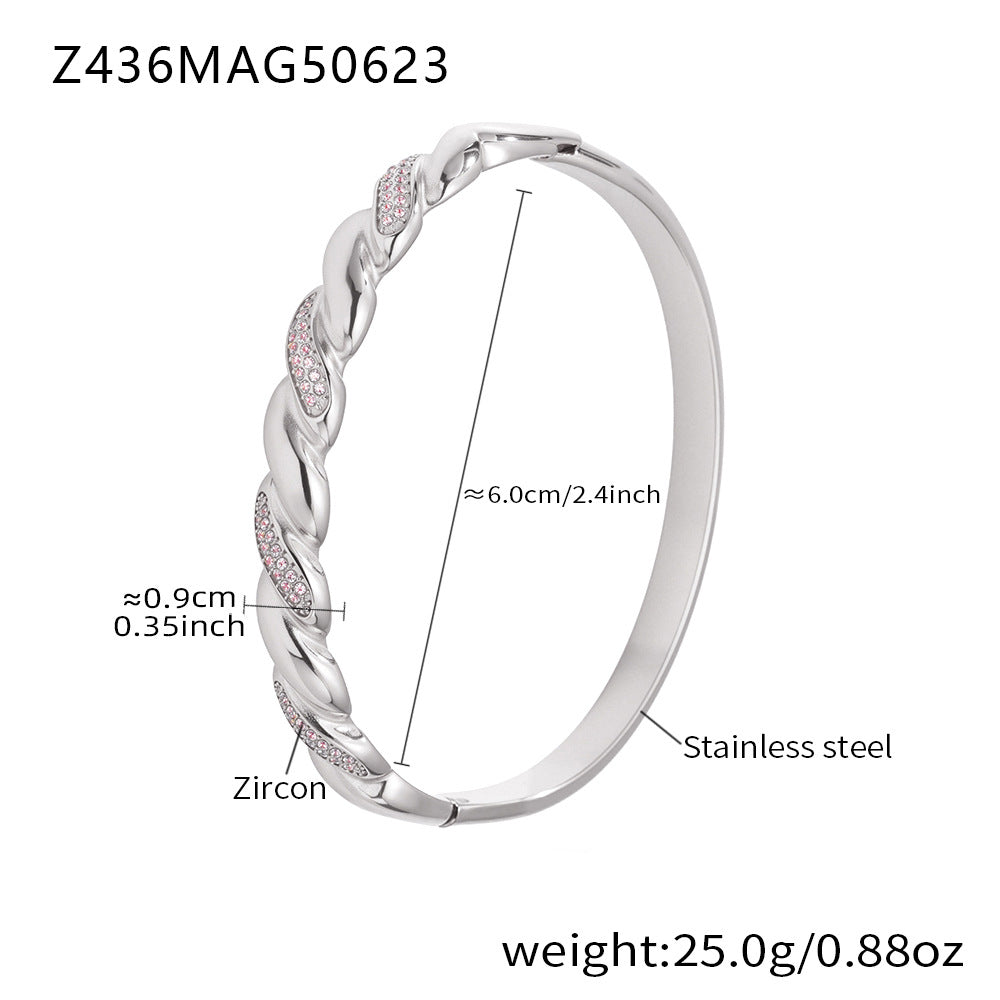 Planderful Everyday Genie Stainless Steel Zircon Bracelet