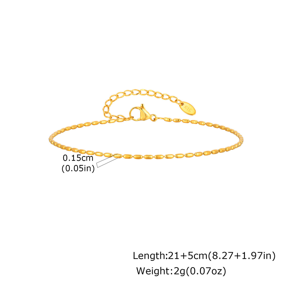 Stainless Steel Rugby Bead Anklets Ladies – Summer Beach Vacation Feet Bracelet