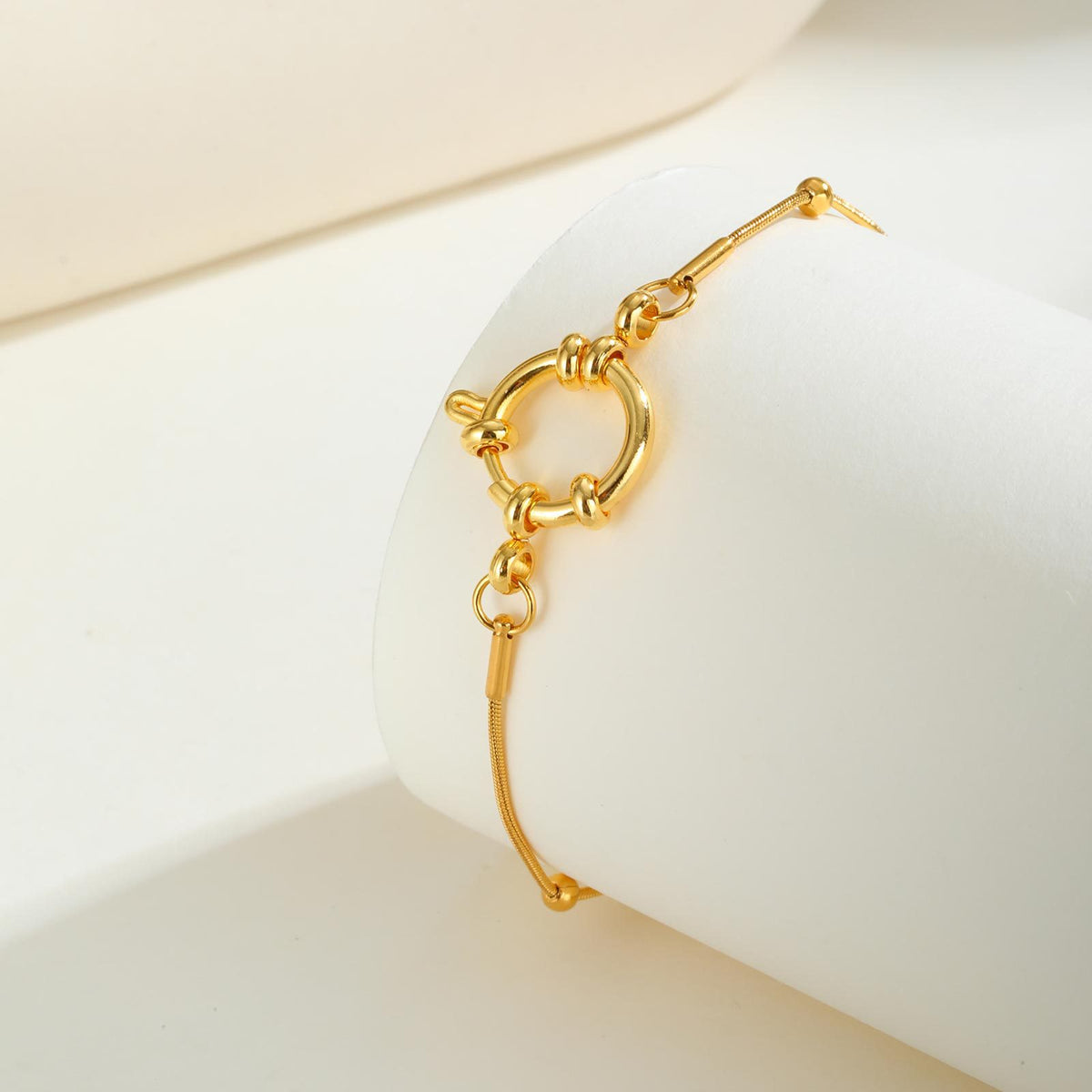 Stainless Steel Bubble Buckle Nk Chain Bead Chain Twist Chain Multi-Style Women Bracelet
