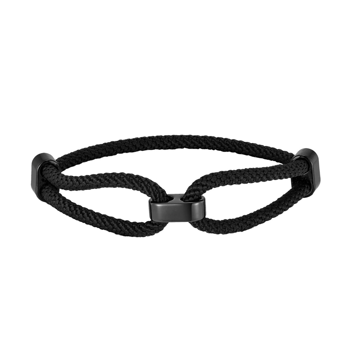 Adjustable Black Stainless Steel Bracelet for Men
