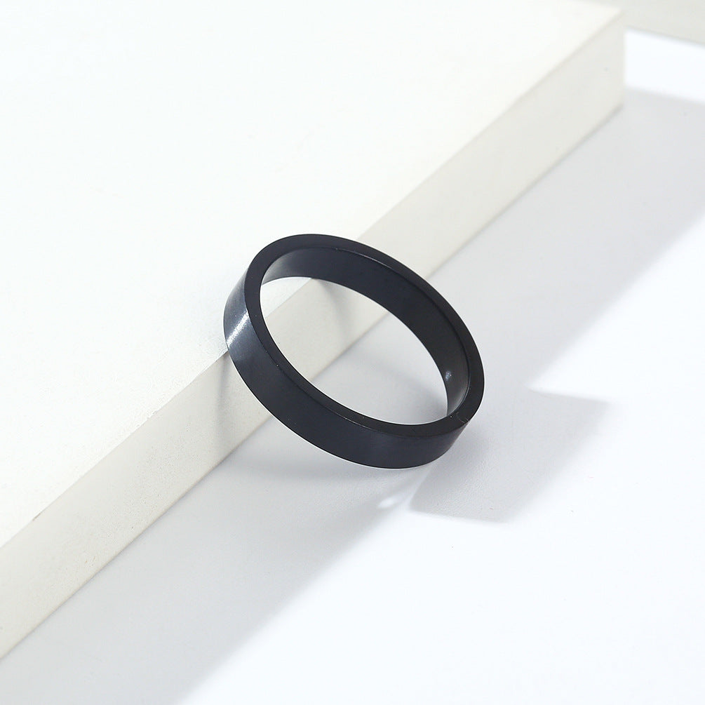 Planderful Titanium Steel Ring 4mm Matte Brushed Unisex Fade Resistant Jewelry For Men And Women Everyday Wear
