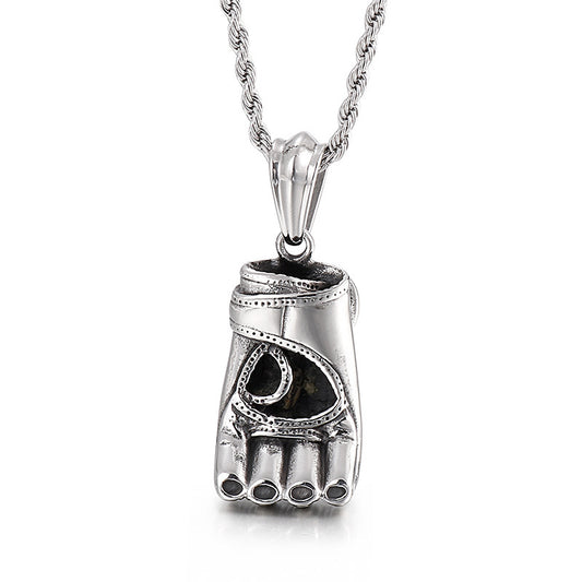 Karen's Punk-Inspired Men's Titanium Steel Pendant and Fashion Gloves Collection