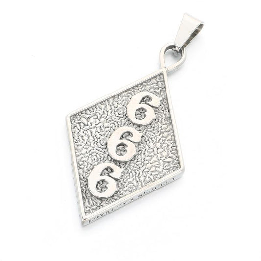 Hip Hop Rock Rhombus Tag Punk Style Letters Ftw Number 666 Stainless Steel Necklace