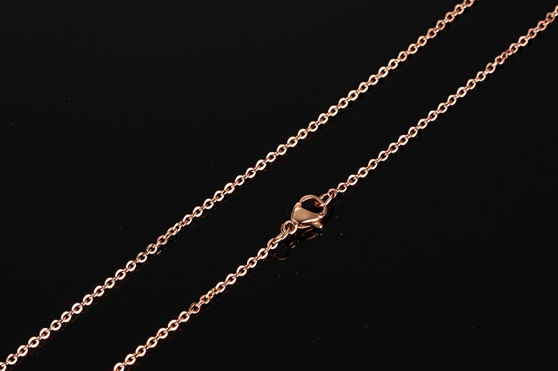 Rose Gold Titanium Steel Electroplated O-Shaped Chain Necklace
