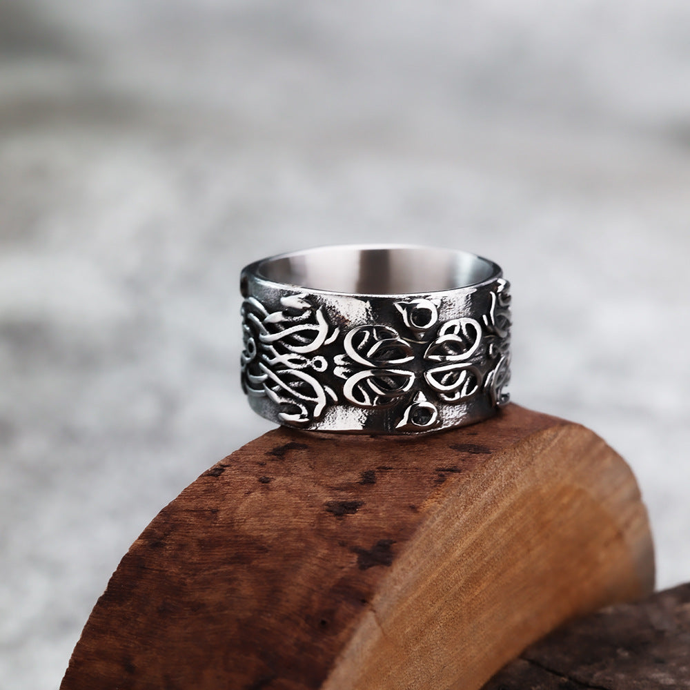 Wish Cross-Border Nordic Celtic Odin Dragon Titanium Steel Ring