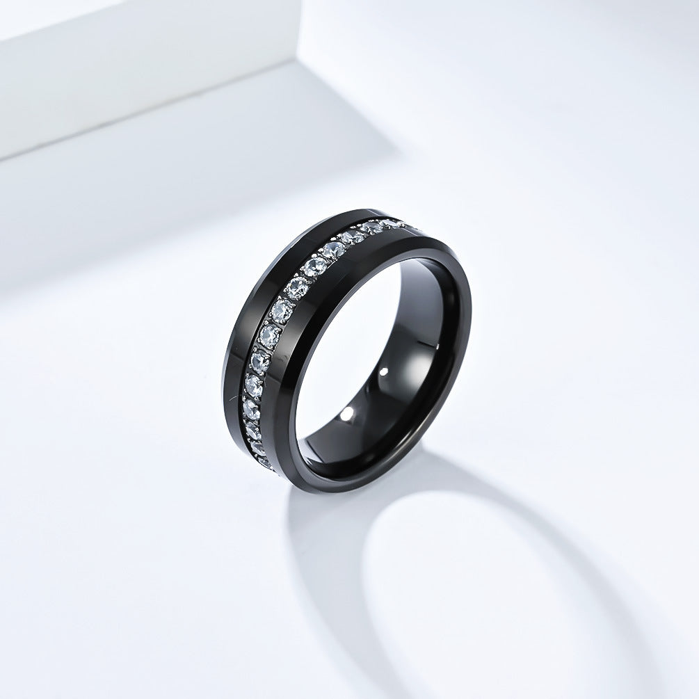 Planderful Everyday Genie Tungsten Zircon Ring For Couples Unisex Luxury Jewelry