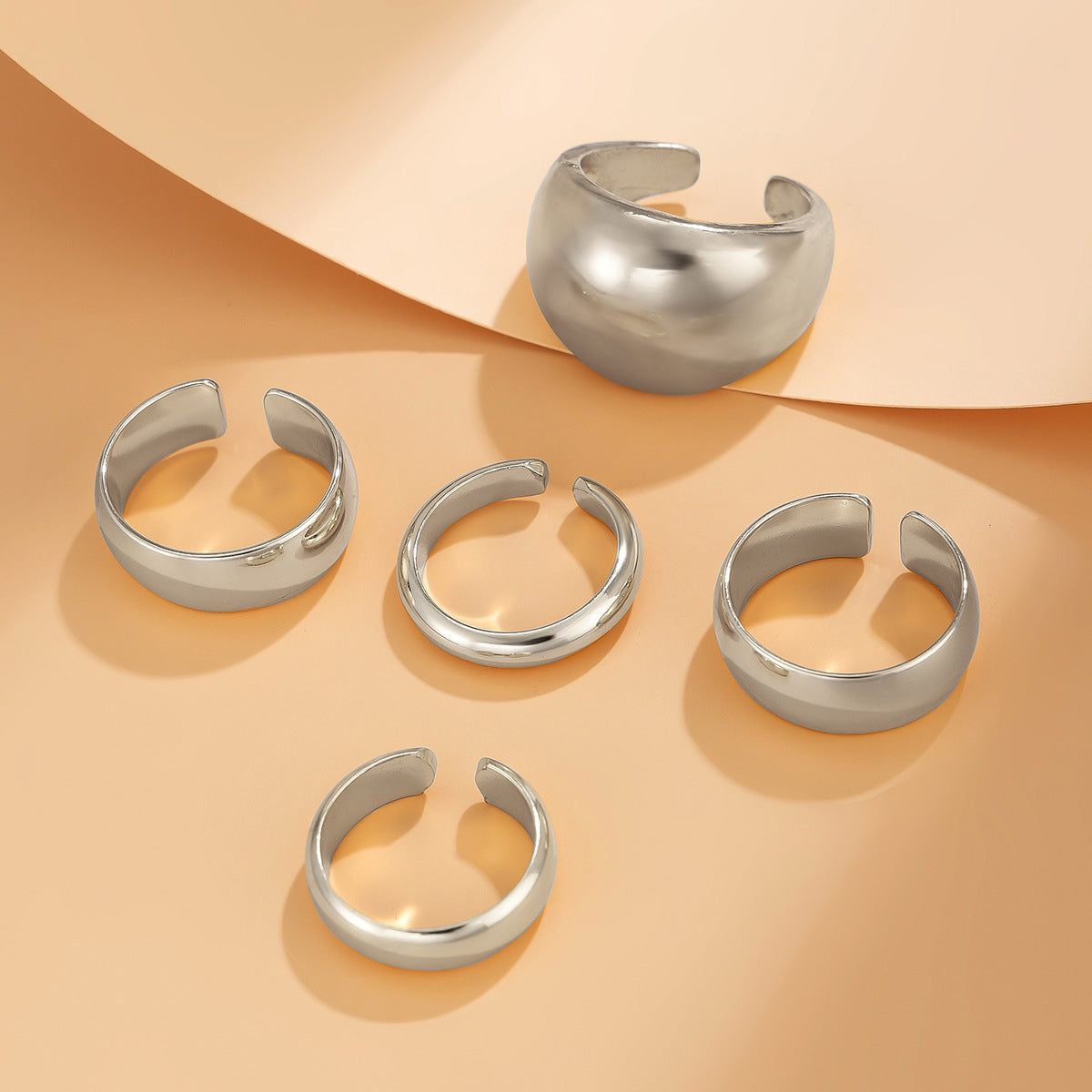 Planderful Vienna Verve Geometric Metal Ring For Fashion Forward Adults With Irregular Lava Texture