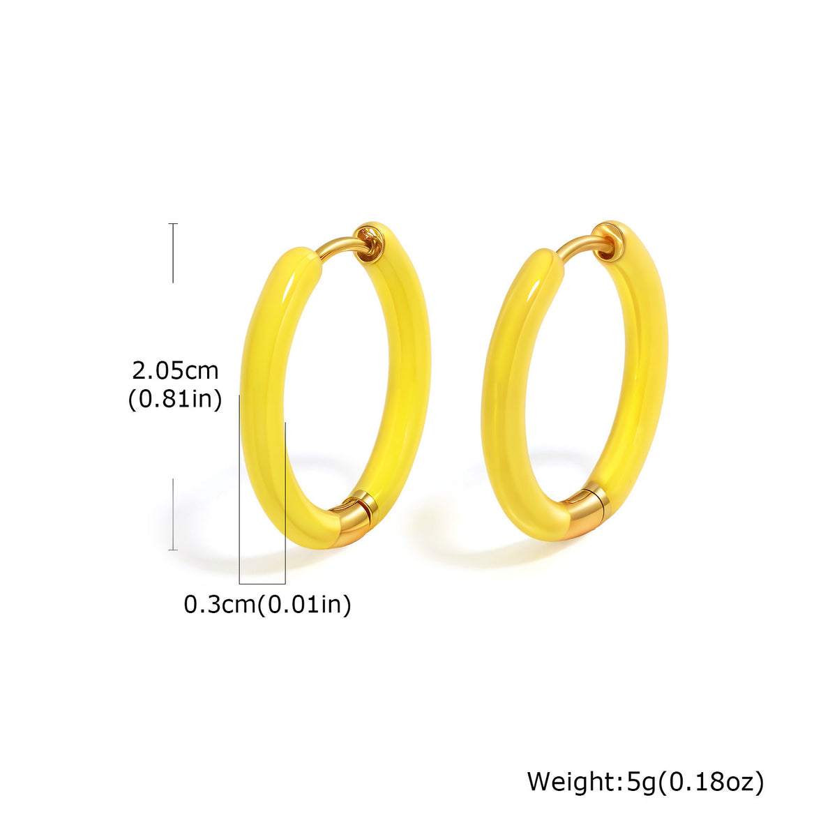 Colorful Enamel Oval Hoop Earrings