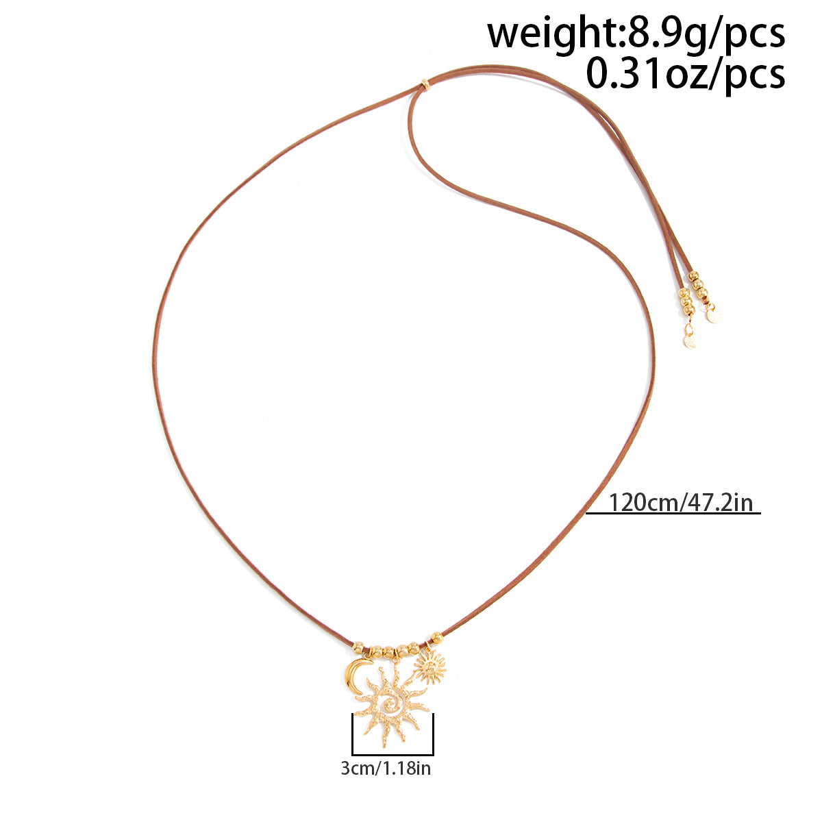 Sun Crescent Beaded Vacation Necklace