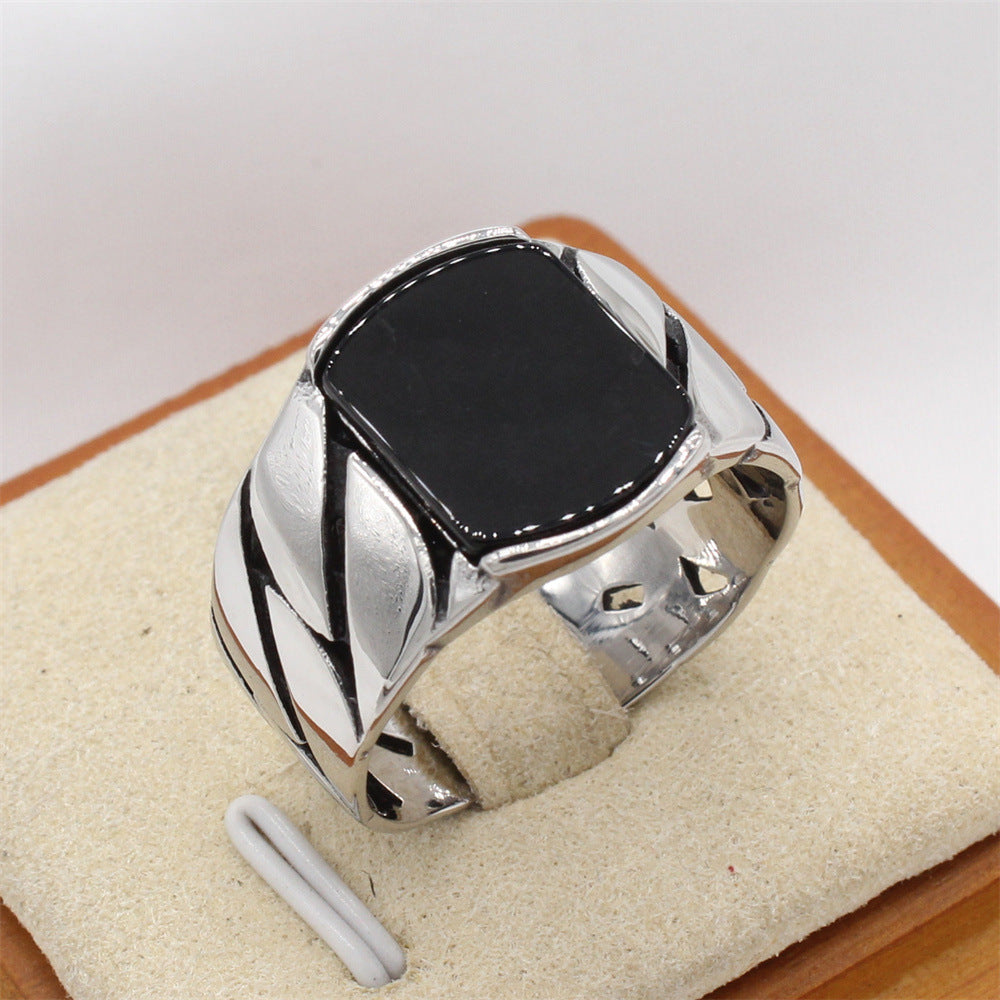 Planderful Everyday Genie – European and American Personalized Retro Chain Men's Titanium Steel Ring