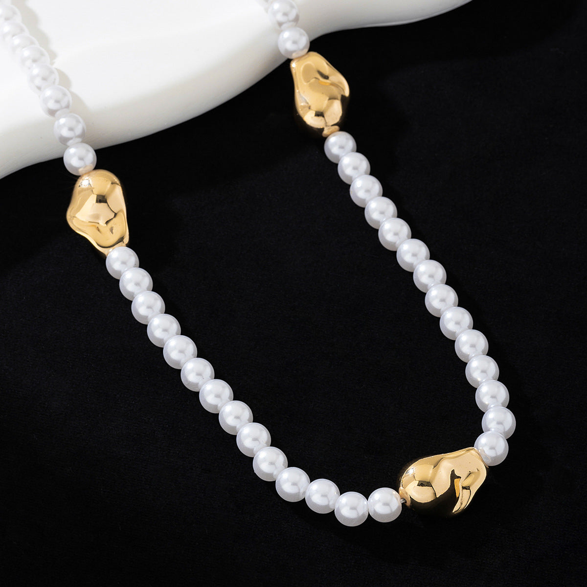 Planderful Vienna Verve Necklace – Elegant Multi-Layer Imitation Pearl Design