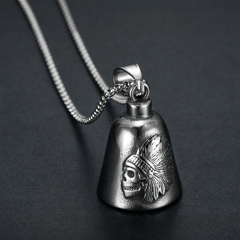 Skull Locomotive Stainless Steel Pendant Necklace