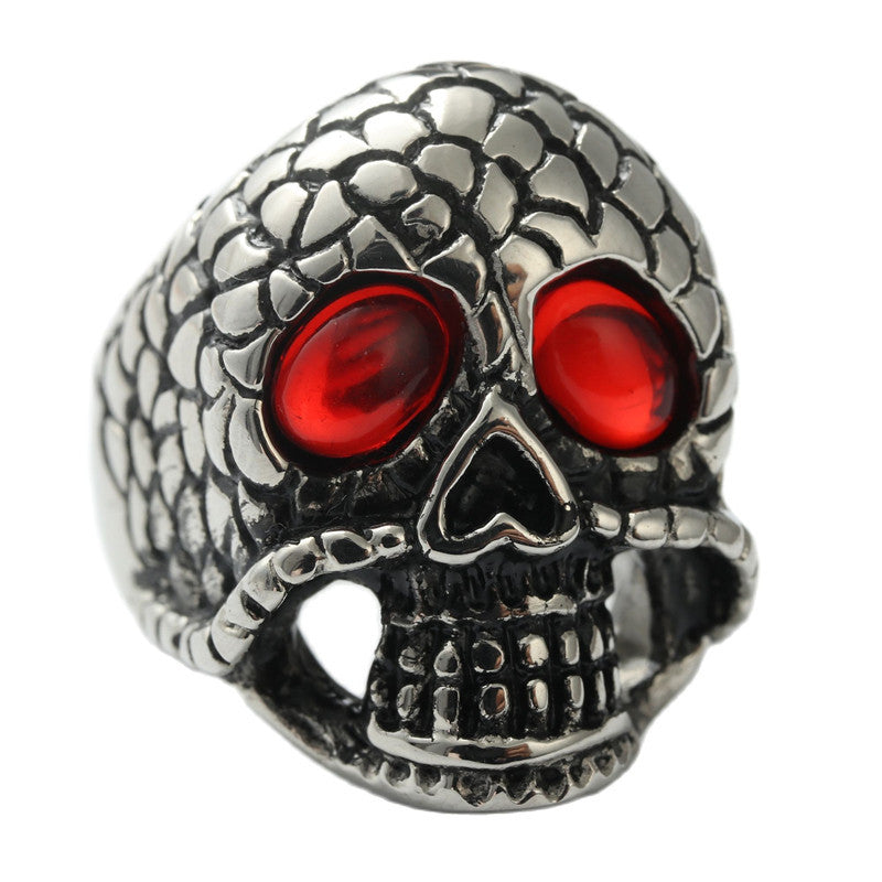 Multi-Color Titanium Steel Skull Ring for Men - Retro Hipster Punk Style