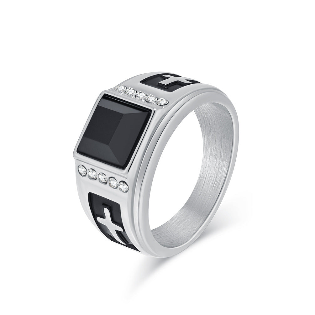 Steel Ring – Vintage Men's Cross Ring