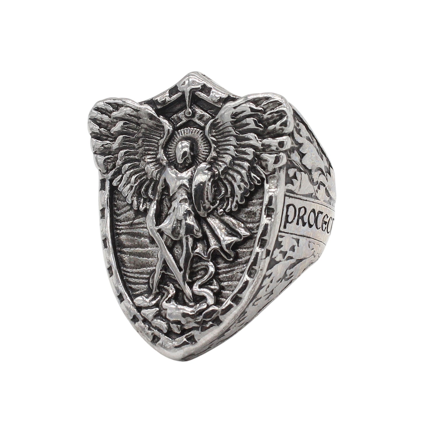 Planderful Jewelry Guardian Angel Wings Ring Steel
