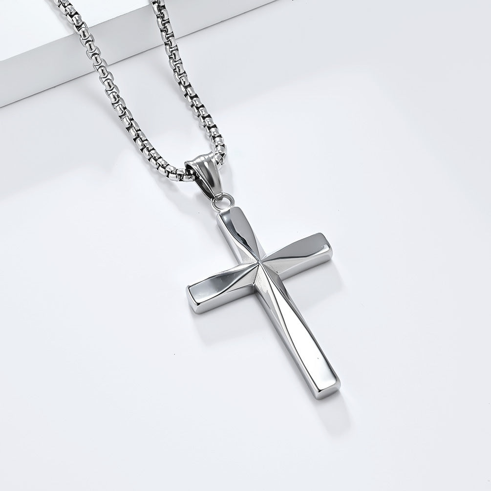 Planderful Unisex Titanium Steel Cross Necklace Everyday Genie Collection Minimalist Design