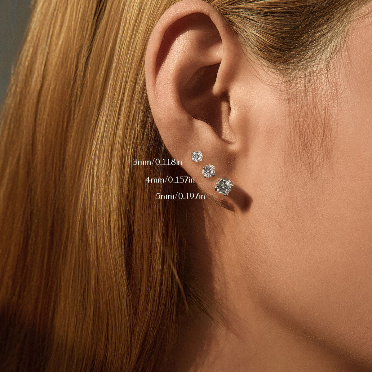 925 Sterling Silver 0.50 ct Moissanite Threaded Stud