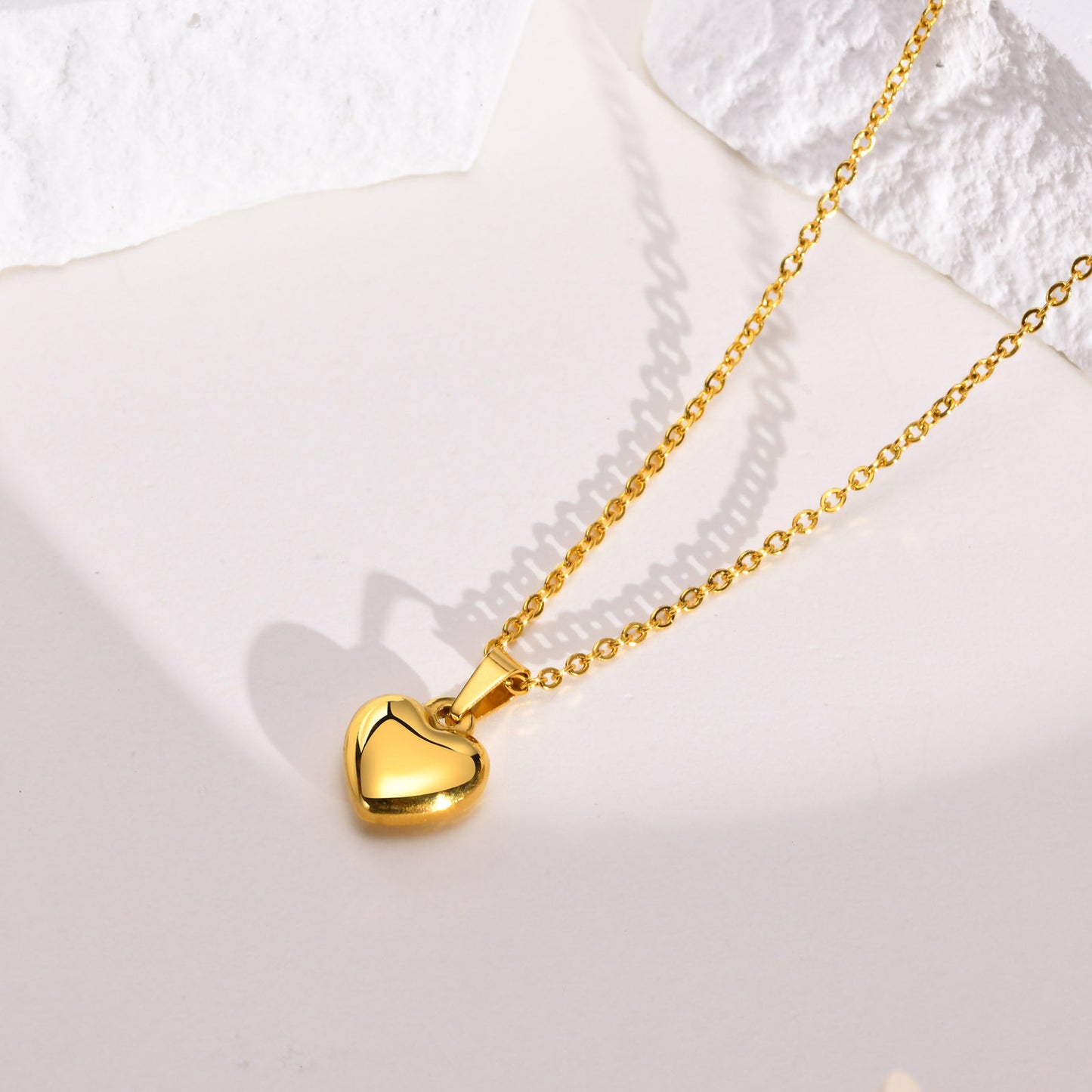 Love Necklace Stainless Steel Heart Necklace Gold Women