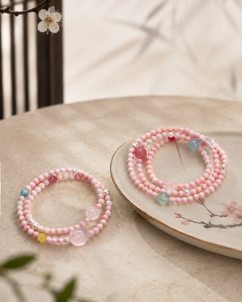 Shell & Multigem Crystal Bracelet