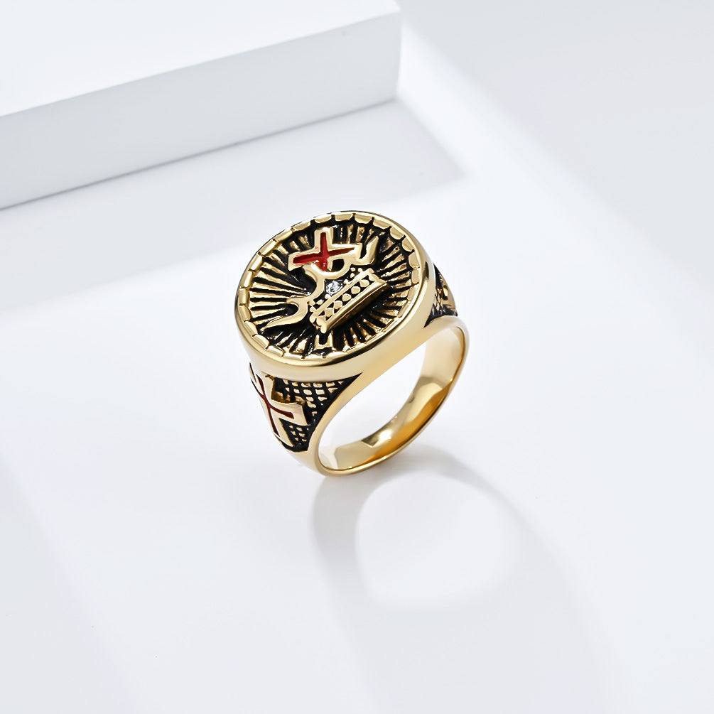 Planderful Punk Pope Cross Ring For Men Bold Streetwear Statement Accessory Sizes 8 9 10 11 12 13 Everyday Genie