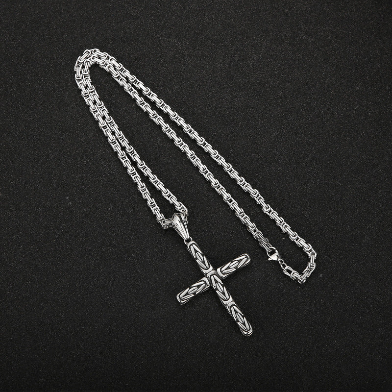 Cross, Titanium Steel Men's Imperial Chain Necklace In Dongdaemun, South Korea