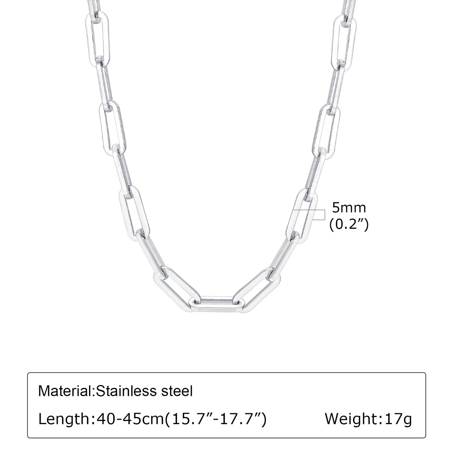 Stainless Steel Rectangular Geometric Chain Gold Lady Necklace