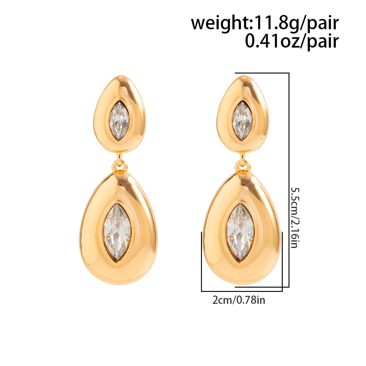 Planderful Teardrop Zircon Drop Earrings For Effortless Everyday Professionals Vienna Verve