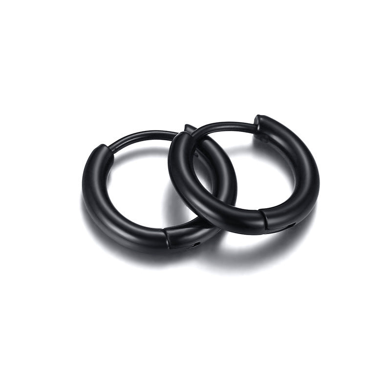 Stainless Steel Earrings Men's Jewelry 2mm Round Tube Style