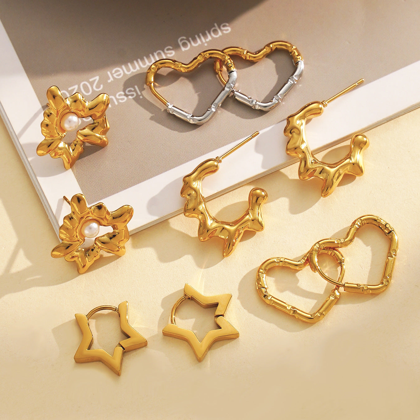 Planderful Pentagonal Stainless Steel Earrings For Women