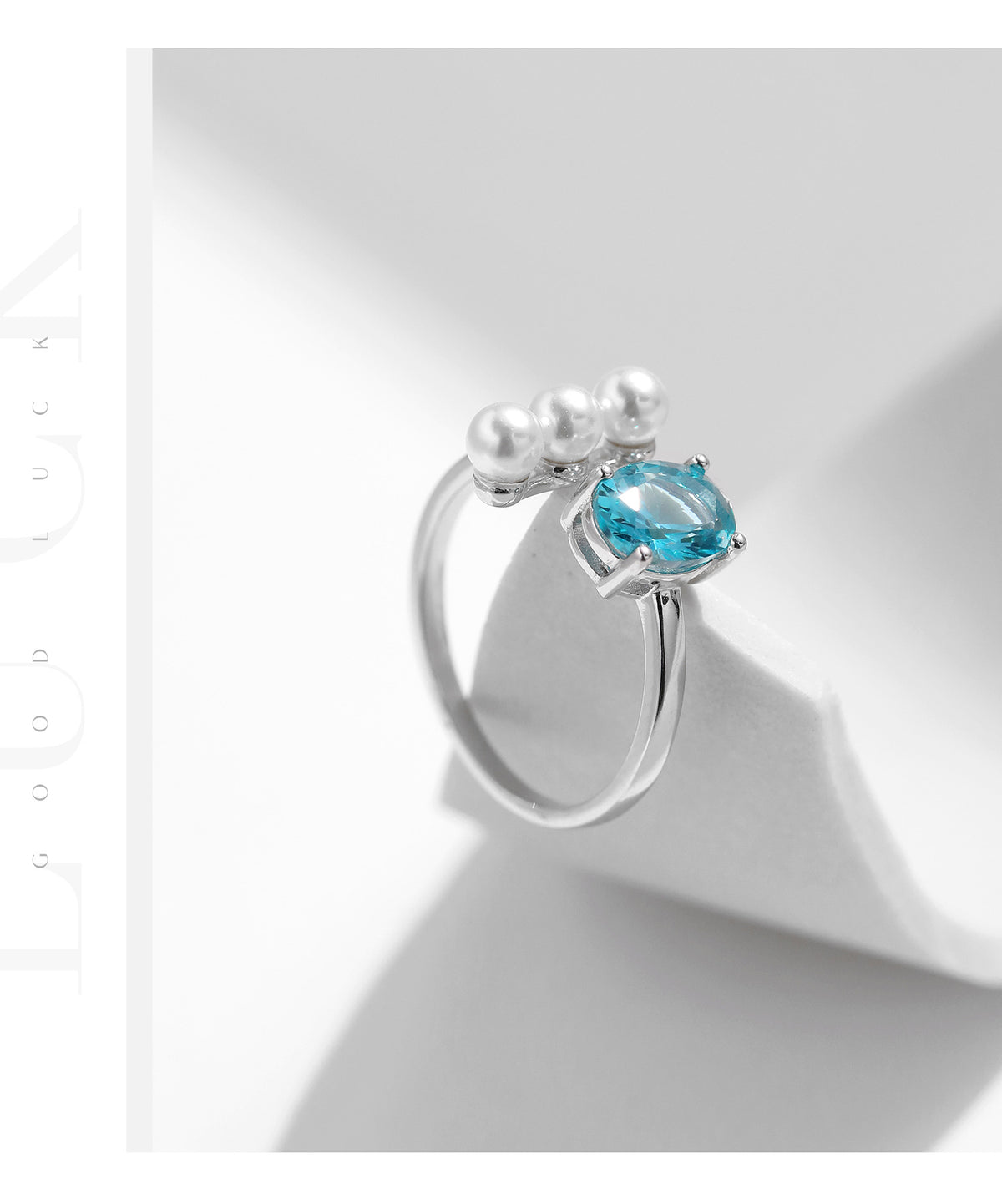 925 Sterling Silver Pearl Zircon Ring