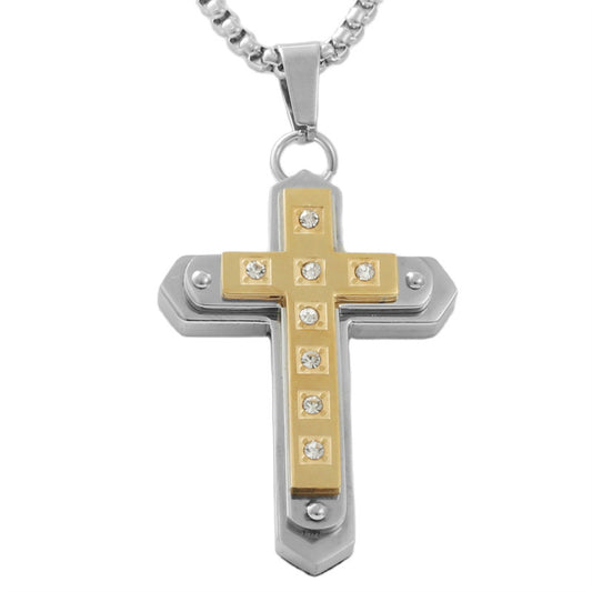 Personalized Retro Titanium Steel Cross Pendant Necklace for Trendy Men