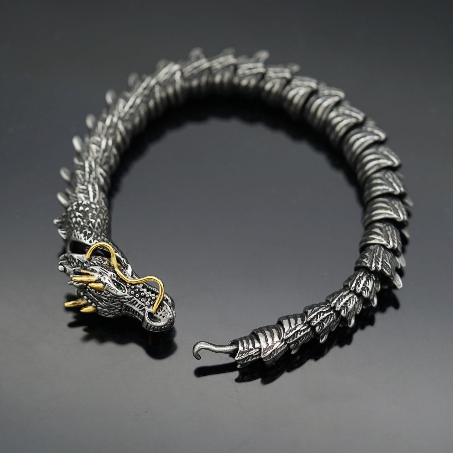 Planderful Zodiac Dragon Bracelet Unisex Retro Domineering Titanium Steel Design Bold Durable Gift