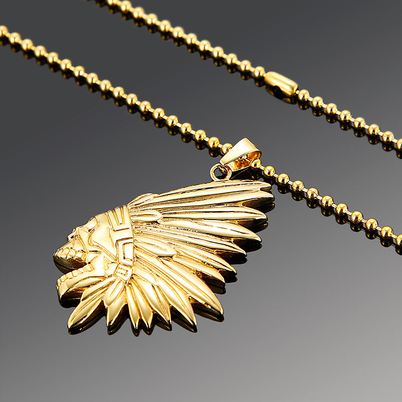 Stylish Customized Titanium Steel Men's Necklace in Gold