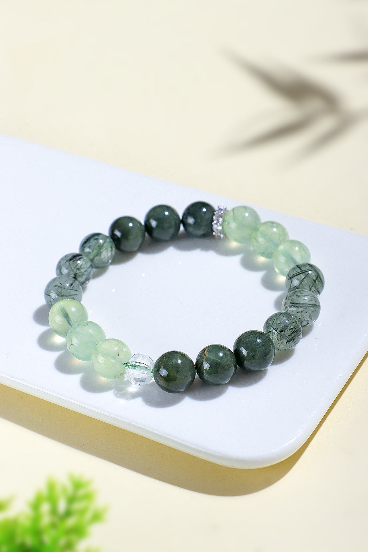 Planderful Fortune's Favor Bracelet – Premium Natural Green Hair Crystal