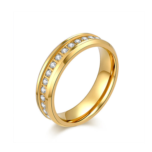 Planderful Everyday Genie Titanium Steel Zircon Ring for Couples - Elegant Wedding Proposal Jewelry for Men and Women