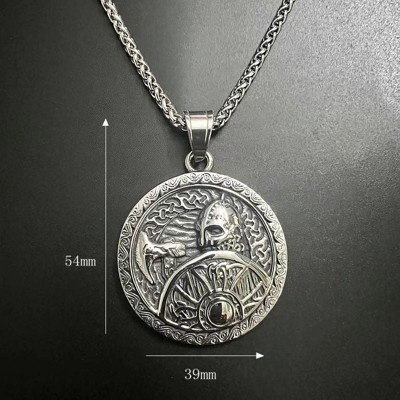 Stainless Steel Necklace - Vintage Nordic Viking Pendant