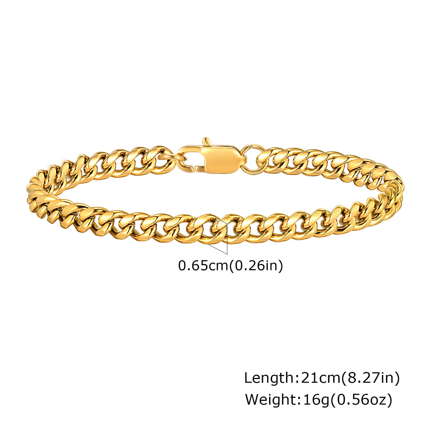 European And American Punk Stainless Steel Cuban Chain Bracelet Vintage Grey Men's Jewelry For Men