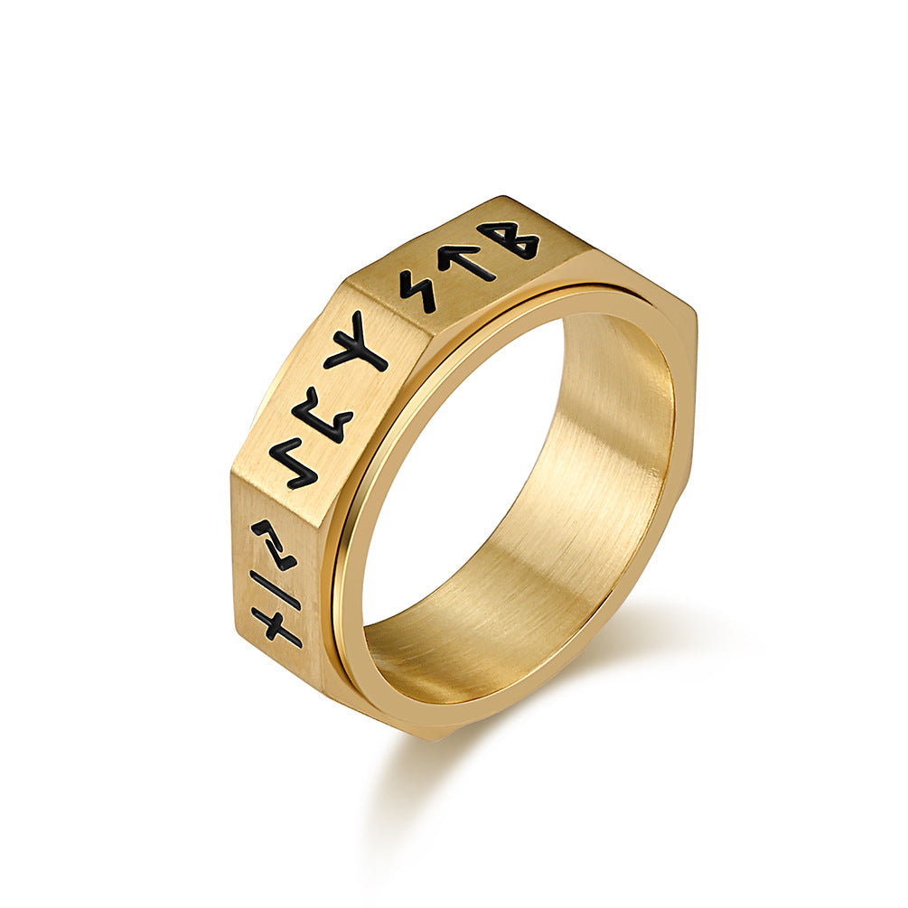 Planderful Titanium Steel Rotating Ring For Men Premium Nordic Viking Style Everyday Genie Collection