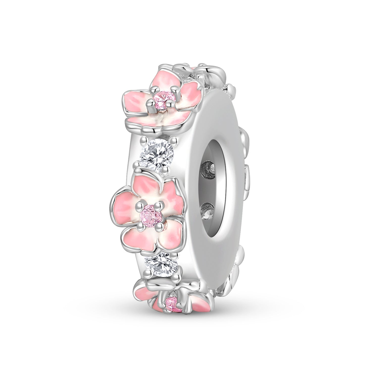 Planderful Everyday Genie – Original Design Cherry Blossom Silver Spacer Beads