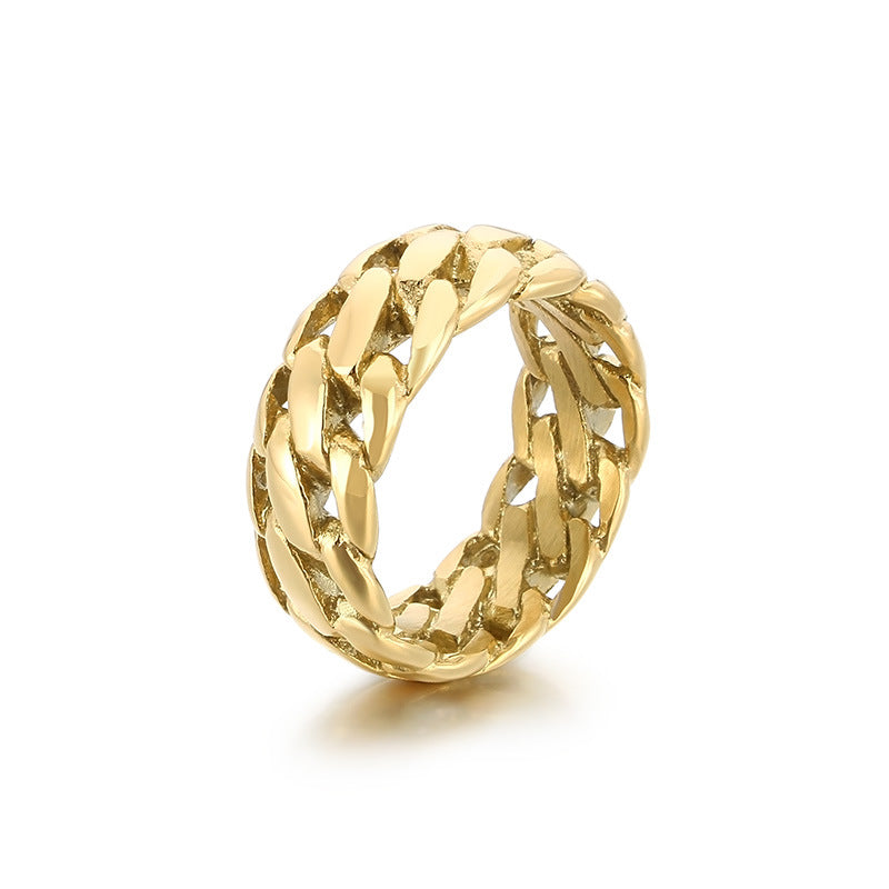 Planderful Mens Titanium Steel Punk Locomotive Ring Bold