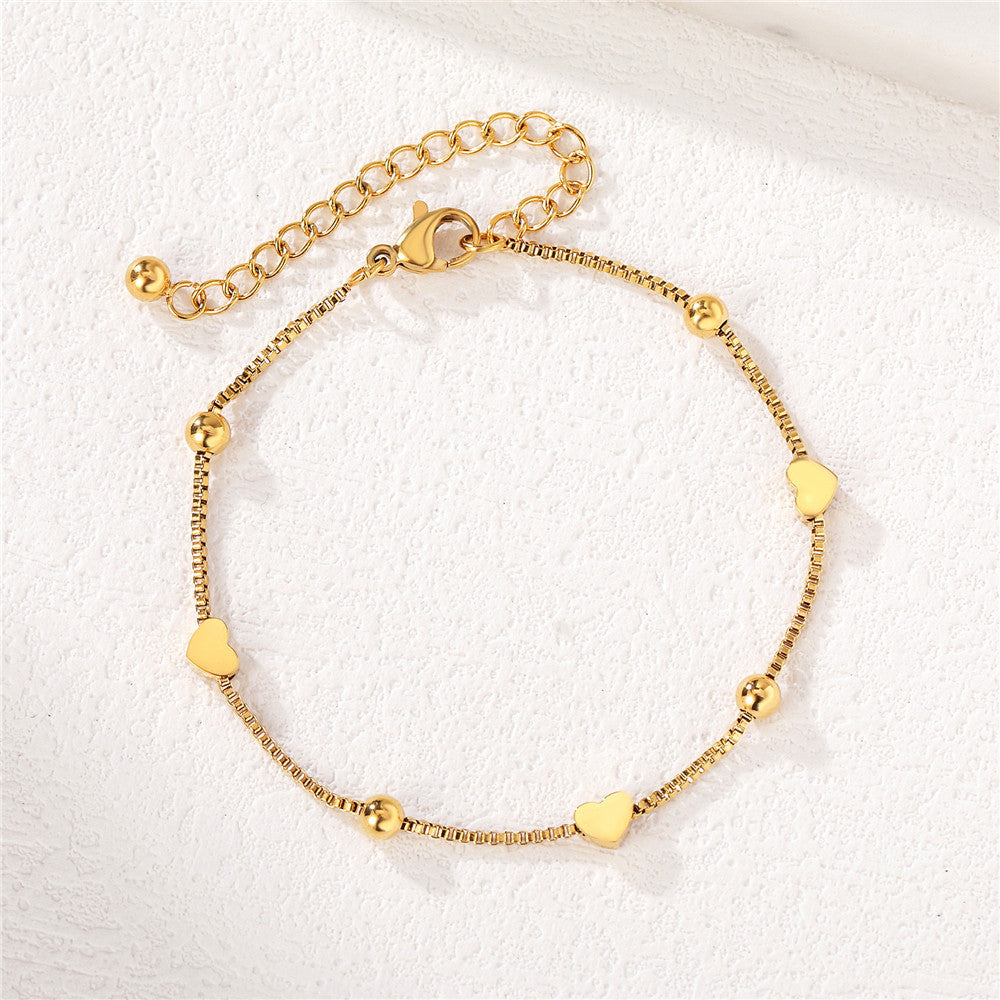 Peach Heart Stainless Steel Bracelet For Women By Planderful Everyday Chic Statement