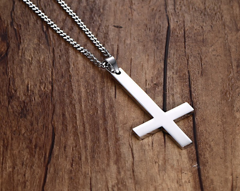 Stainless Steel Jewelry Wholesale 55MM Upside Down Cross