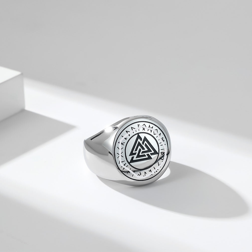 Amazon Nordic Viking Text Titanium Steel Ring for Men