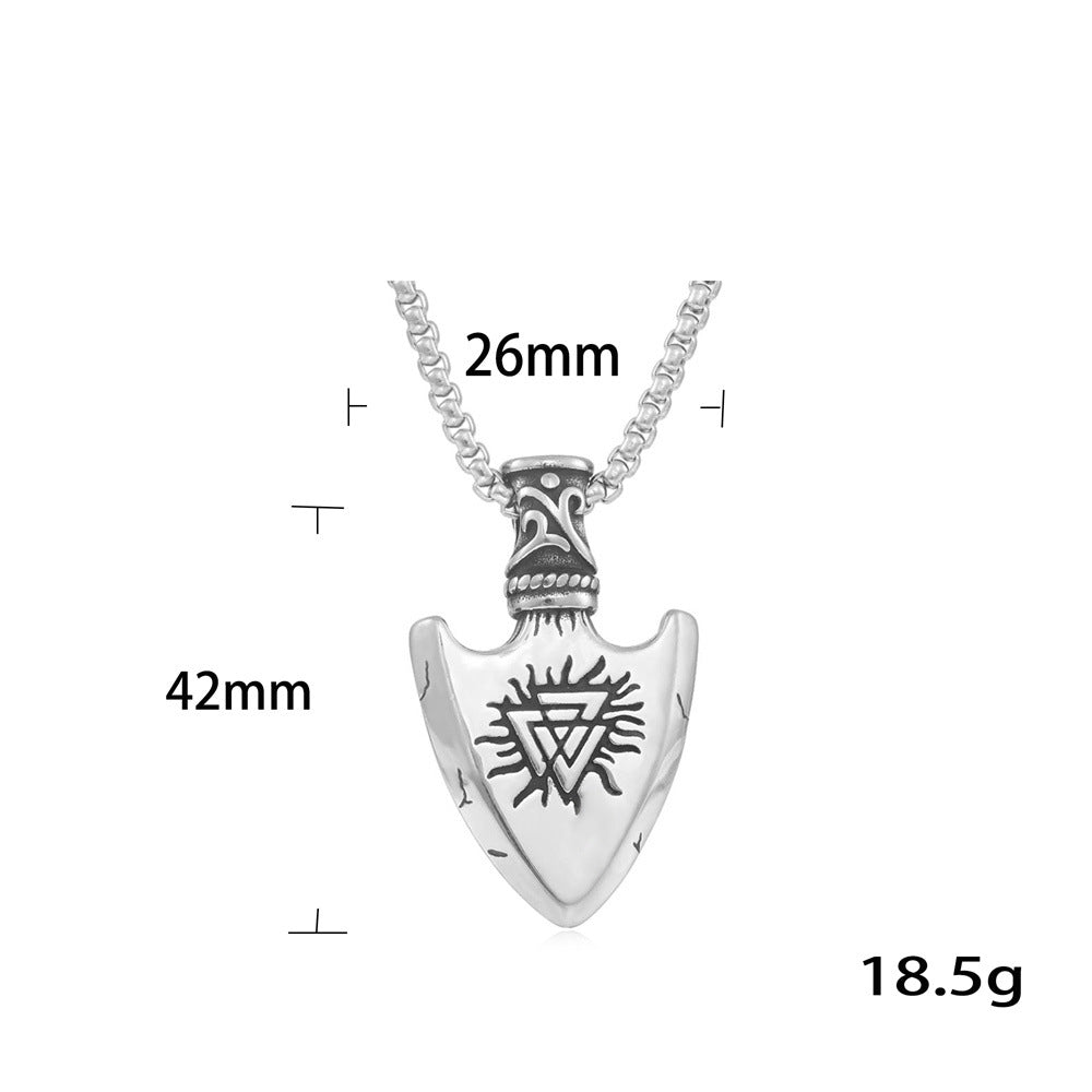 European And American Stainless Steel Viking Triangle Pendant